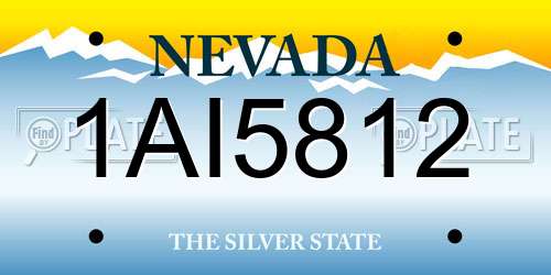 1AI5812 Nevada License Plate