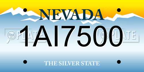 1AI7500 Nevada License Plate