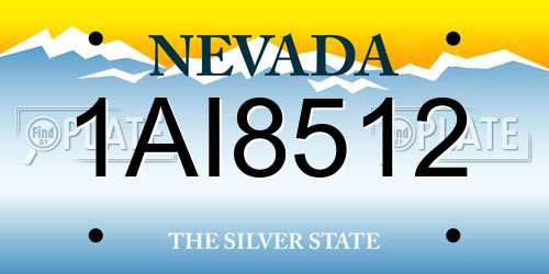 1AI8512 Nevada License Plate