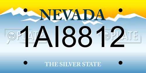 1AI8812 Nevada License Plate