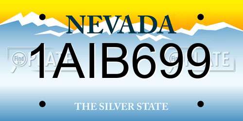 1AIB699 Nevada License Plate