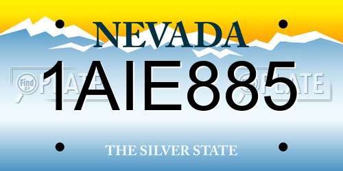 1AIE885 Nevada License Plate