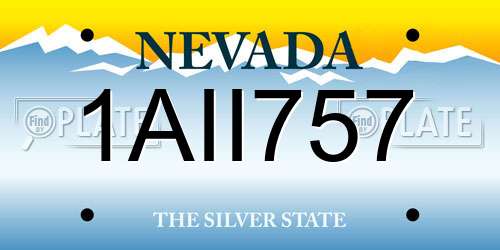 1AII757 Nevada License Plate