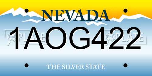1AOG422 Nevada License Plate