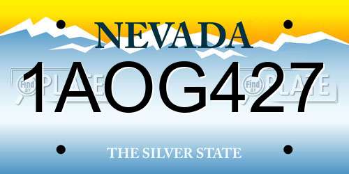 1AOG427 Nevada License Plate