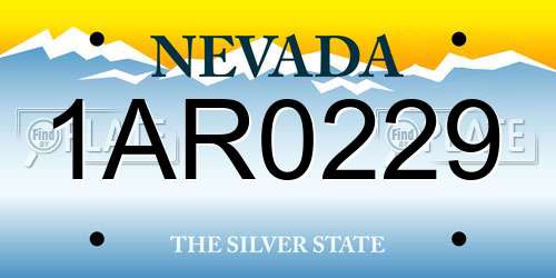 1AR0229 Nevada License Plate