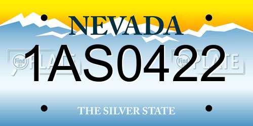 1AS0422 Nevada License Plate