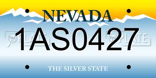 1AS0427 Nevada License Plate