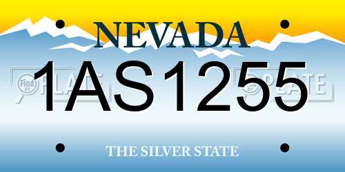 1AS1255 Nevada License Plate