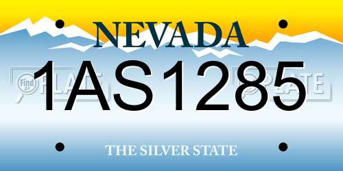 1AS1285 Nevada License Plate