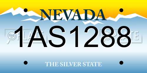 1AS1288 Nevada License Plate