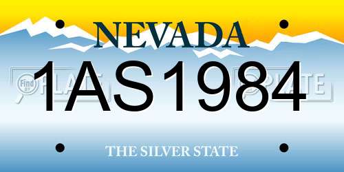 1AS1984 Nevada License Plate