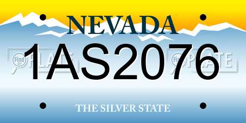 1AS2076 Nevada License Plate