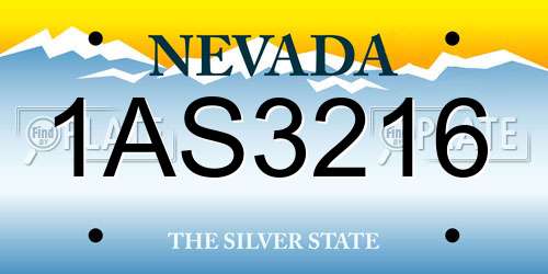 1AS3216 Nevada License Plate
