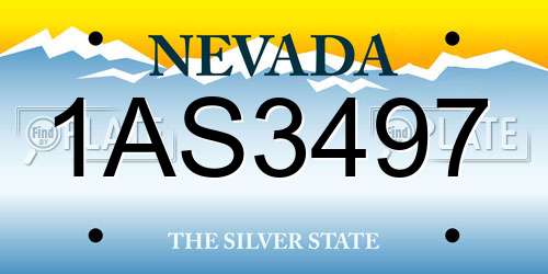 1AS3497 Nevada License Plate
