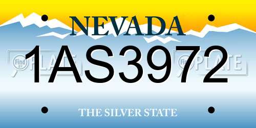 1AS3972 Nevada License Plate