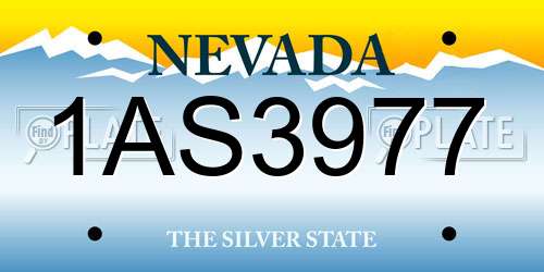 1AS3977 Nevada License Plate
