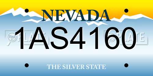1AS4160 Nevada License Plate