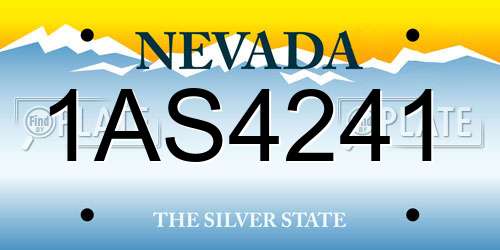 1AS4241 Nevada License Plate