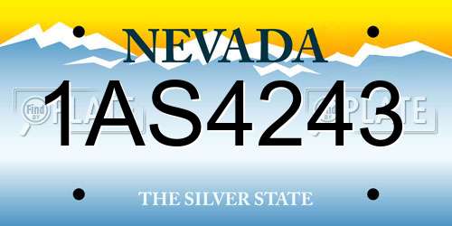 1AS4243 Nevada License Plate