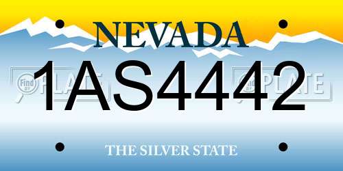 1AS4442 Nevada License Plate