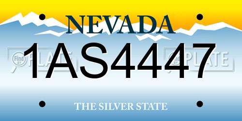 1AS4447 Nevada License Plate