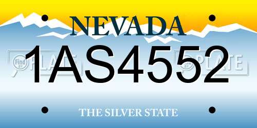 1AS4552 Nevada License Plate