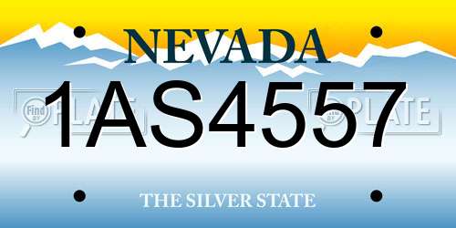 1AS4557 Nevada License Plate