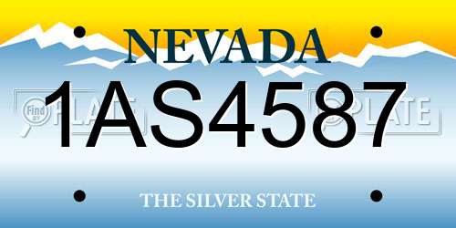 1AS4587 Nevada License Plate