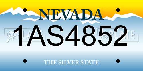 1AS4852 Nevada License Plate