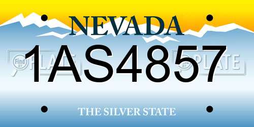 1AS4857 Nevada License Plate