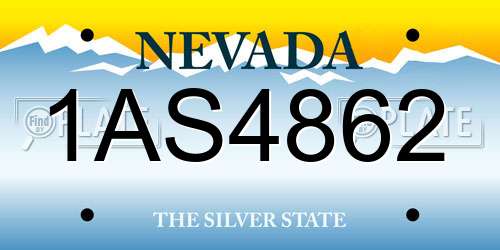 1AS4862 Nevada License Plate
