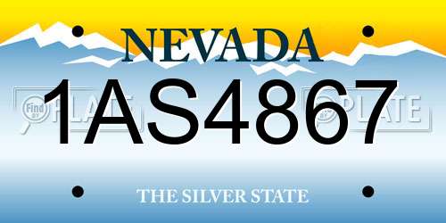 1AS4867 Nevada License Plate