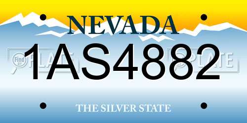 1AS4882 Nevada License Plate
