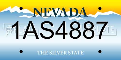 1AS4887 Nevada License Plate