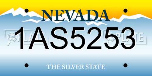 1AS5253 Nevada License Plate