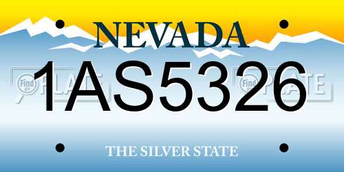 1AS5326 Nevada License Plate