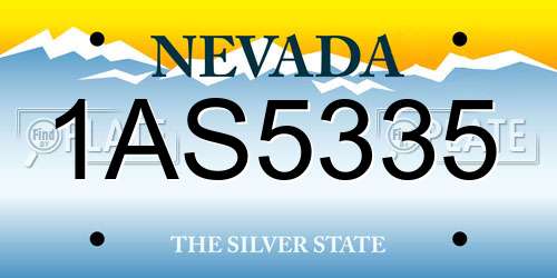 1AS5335 Nevada License Plate