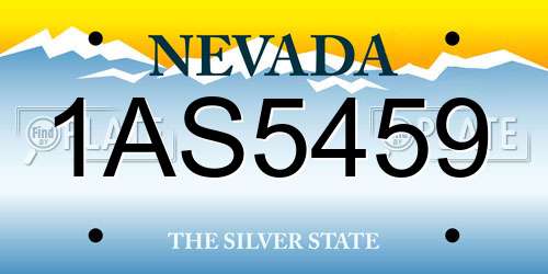 1AS5459 Nevada License Plate