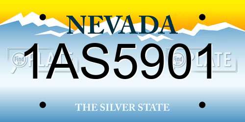 1AS5901 Nevada License Plate