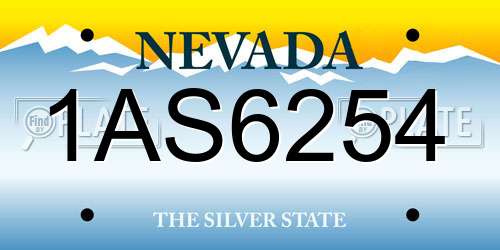 1AS6254 Nevada License Plate