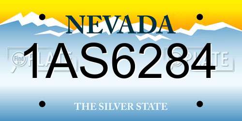 1AS6284 Nevada License Plate