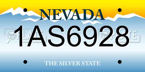 1AS6928 Nevada License Plate
