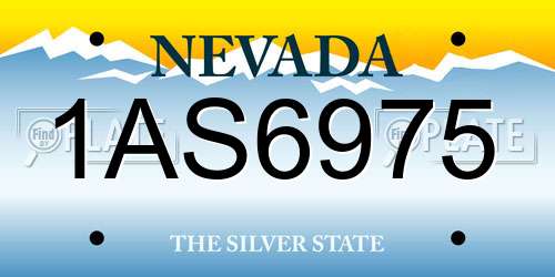 1AS6975 Nevada License Plate