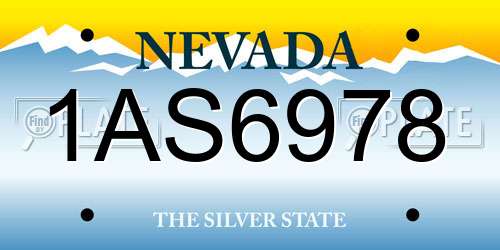 1AS6978 Nevada License Plate