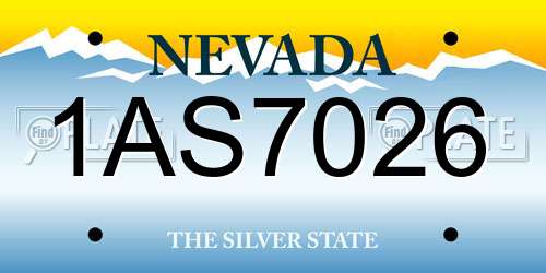 1AS7026 Nevada License Plate