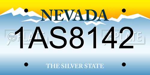 1AS8142 Nevada License Plate
