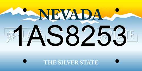 1AS8253 Nevada License Plate
