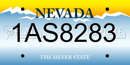 1AS8283 Nevada License Plate