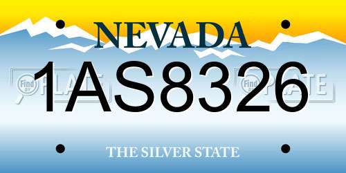 1AS8326 Nevada License Plate